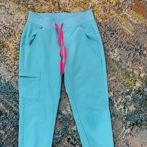 Figs Neon blue Zamora joggers worn once GUC